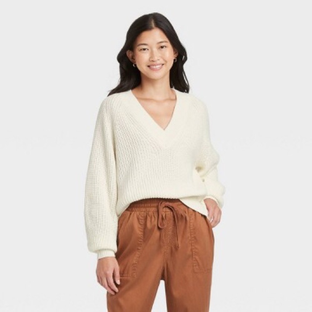 Women's V-Neck Pullover Sweater - A New Day